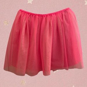 CAT & JACK GIRLS TULLE HOT PINK / GOLD GLITTER SKIRT L 10/12